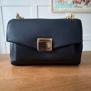 NEW Michael Kors Black Crossbody Bag with Gold Hardware